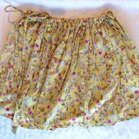 Handmade cotton chiffon skirt with tie belt, stretch waist - Picture 8 of 9